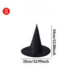 6Pcs Black Witch Hat Foldable Polyester Wizard Hat Cosplay Costume Accessory for Halloween Party Decoration Dress Up Supplies