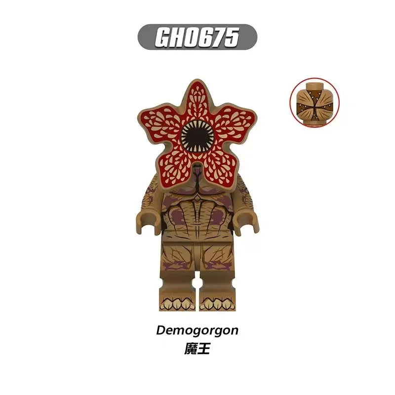 I4Pcs/Set The Horror TV Dustin Mike Lucas Will Demogorgon Model Building Blocks Enlighten Action Figure Bricks Toys For Children