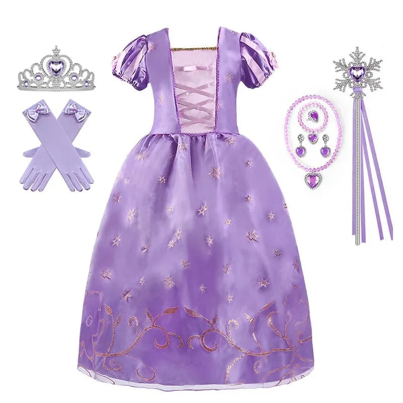 Girls Princess Costume Dress – Disney Inspired Cinderella, Snow White & Rapunzel