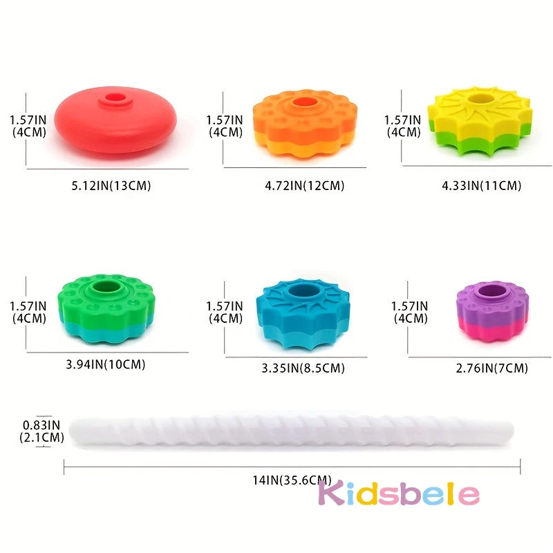 Rainbow Spinning Stacking Ring Toy