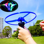 LED Pull String Flying Saucer Toy for Kids Outdoor Play