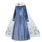 Girls Elsa Snow Queen Princess Costume Dress – Winter Cosplay Outfit