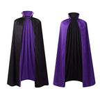 Halloween Two Tone Cape Mid Length Vampire Cloak With Stand Collar Tie Closure For Costume Party Stage Performance Unisex Adult