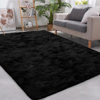 Tie Dyed Dark Gray Carpet Shaggy Rugs for Living Room Bed Room Baby Floor Mats Non-Slip Washable Home Decor Blanket