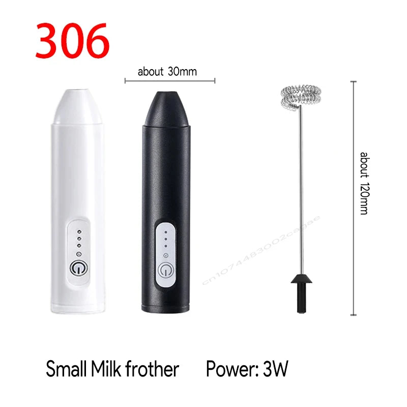 Wireless Electric Milk Frother Type-C Rechargeable Handheld Coffee Whisk Mixer