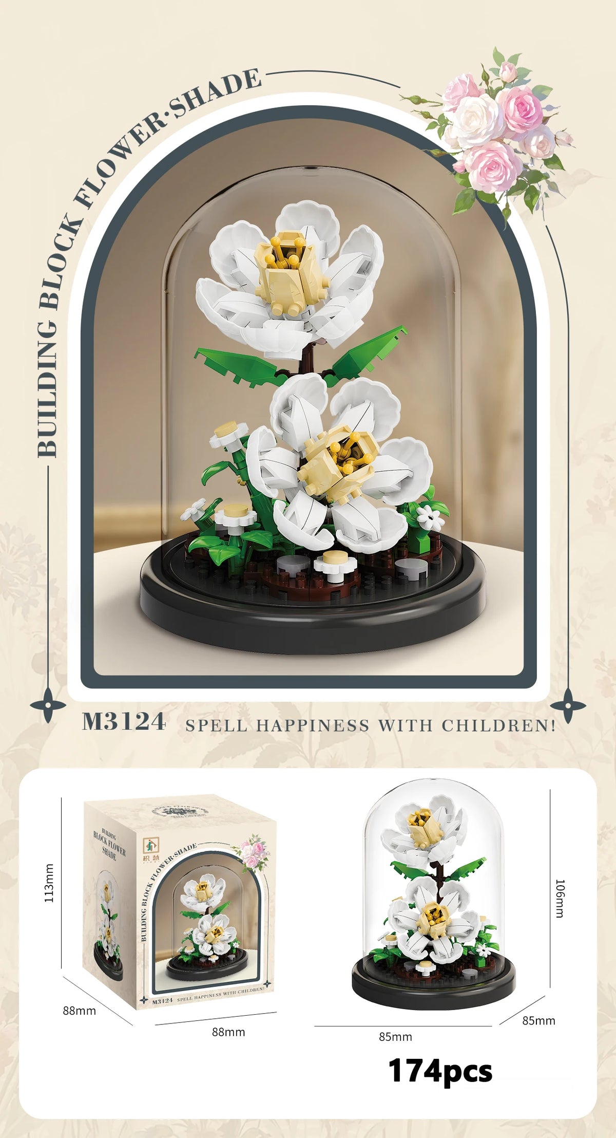 Eternal Flower Bouquet Bonsai Micro Building Blocks Set