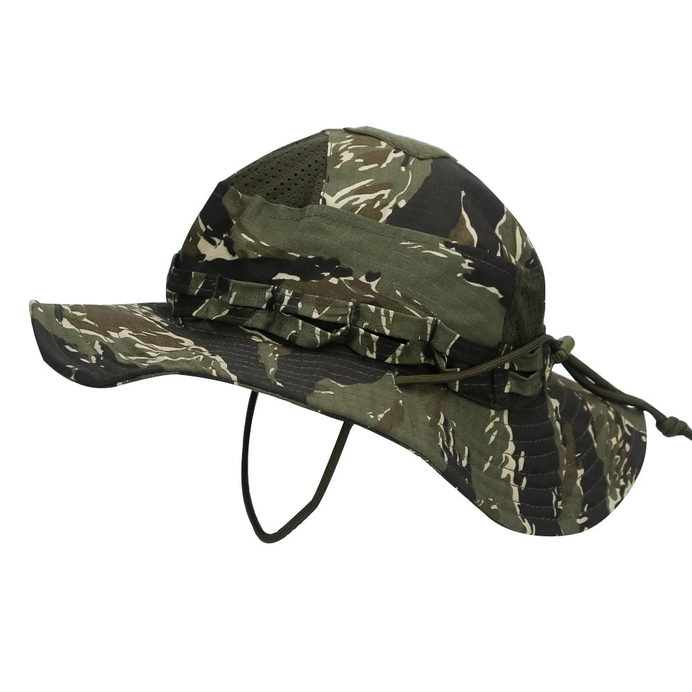 1pc/3pcs Camo Boonie Hat Sunscreen Breathable Bucket Hat Men's Outdoor Hiking Hunting Fishing Windproof Fisherman's Hat