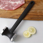 Heavy Duty Stainless Steel Meat Tenderizer Hammer – Rubber Grip Steak Mallet Tool