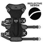 Escape Proof Nylon Dog Harness Reflective Dog Harnesses Durable Pet Vest With Handle Adjustable for Small Medium Large Dogs Pug