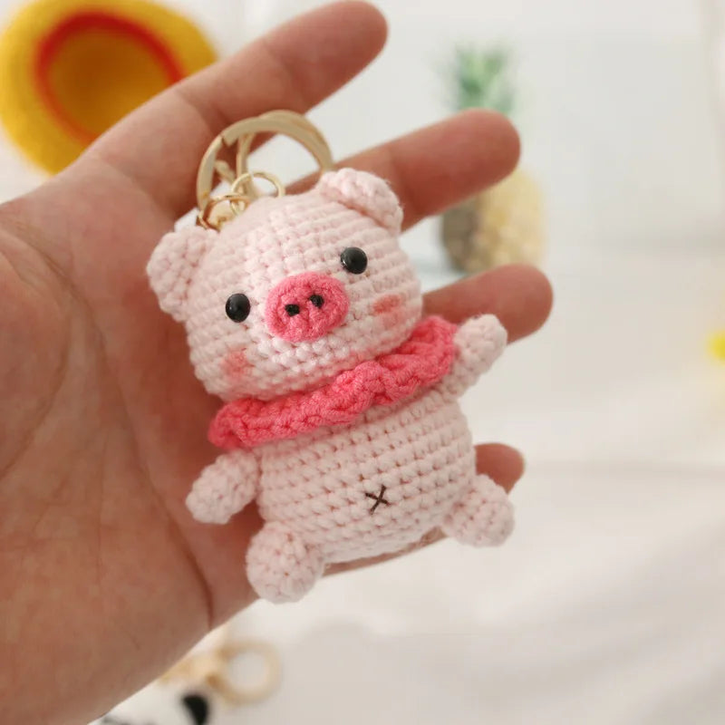 Cute Rabbit Crochet Keychain Handmade Bunny Bag Charm