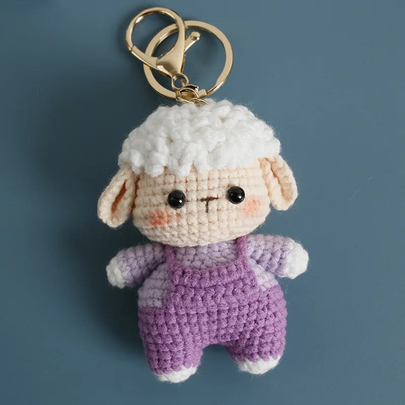 Cute Crochet Animal Doll Keychain Sheep Puppy Bag Charm
