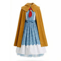Girls Holly Wheeler Cosplay Costume Blue Dress Brown Cloak Suits Monster Things Season 5 Roleplaying Carnival Outfits