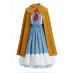 Girls Holly Wheeler Cosplay Costume Blue Dress Brown Cloak Suits Monster Things Season 5 Roleplaying Carnival Outfits