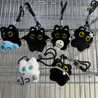 Cute Black Cat Plush Keychain Kawaii Bag Charm