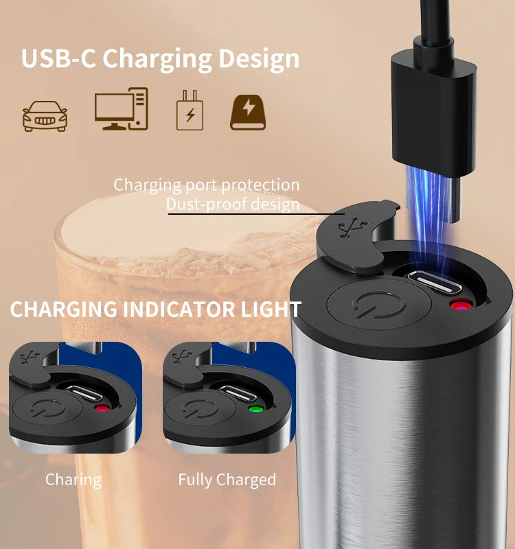 Rechargeable Milk Frother – Handheld Foam Maker & Drink Mixer