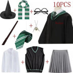 Potter Costume Robe Tie Cloak Scarf Wand Glasses Hermione Dress Flying Thief Accessories Sweater Halloween Cosplay Costume Gifts