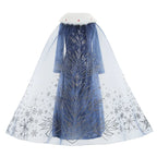 Girls Elsa Snow Queen Princess Costume Dress – Winter Cosplay Outfit