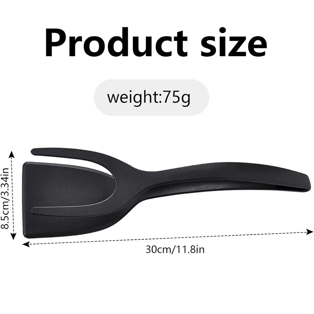 2-in-1 Grip Flip Spatula Clamp – Non-Stick Kitchen Turner Tool