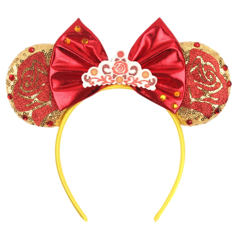 2026 Trip Mouse Ears Headband for Girls Women Sequin Castle 5"Bow Hairband Festival Party Cosplay DIY Hair Accessories