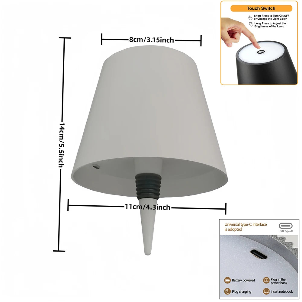 LED Table Lamp Wireless Wine Bottle Lamp USB Rechargeable Table Light Touch Control Dimming for Bar Club Cafe Atmosphere Decor