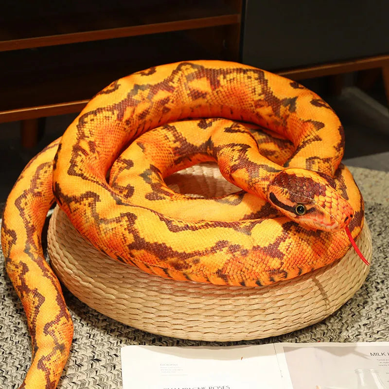 Long Python Snake Plush Toy Soft Stuffed Animal Pillow