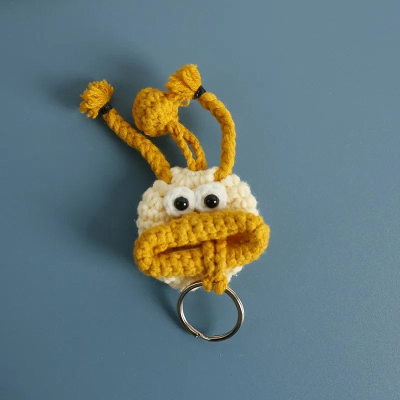 Funny Crochet Sausage Mouth Keychain Key Holder Pouch