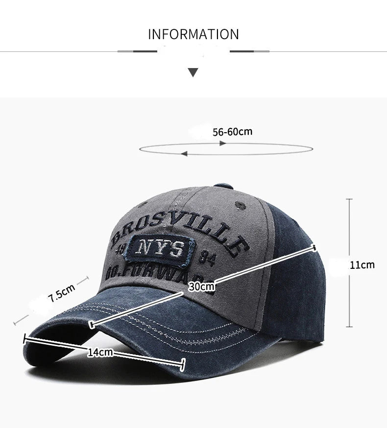 Washed Embroidered Baseball Cap with Curved Brim for Everyday Style