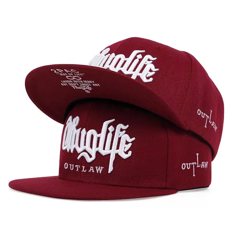 Thug Life Embroidery Snapback Baseball Cap for Streetwear Style