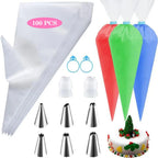 Silicone Piping Bags and Tips Set Cake DIY Decorating Kit with Stainless Steel Nozzle Reusable Silicone Pastry Baking tool