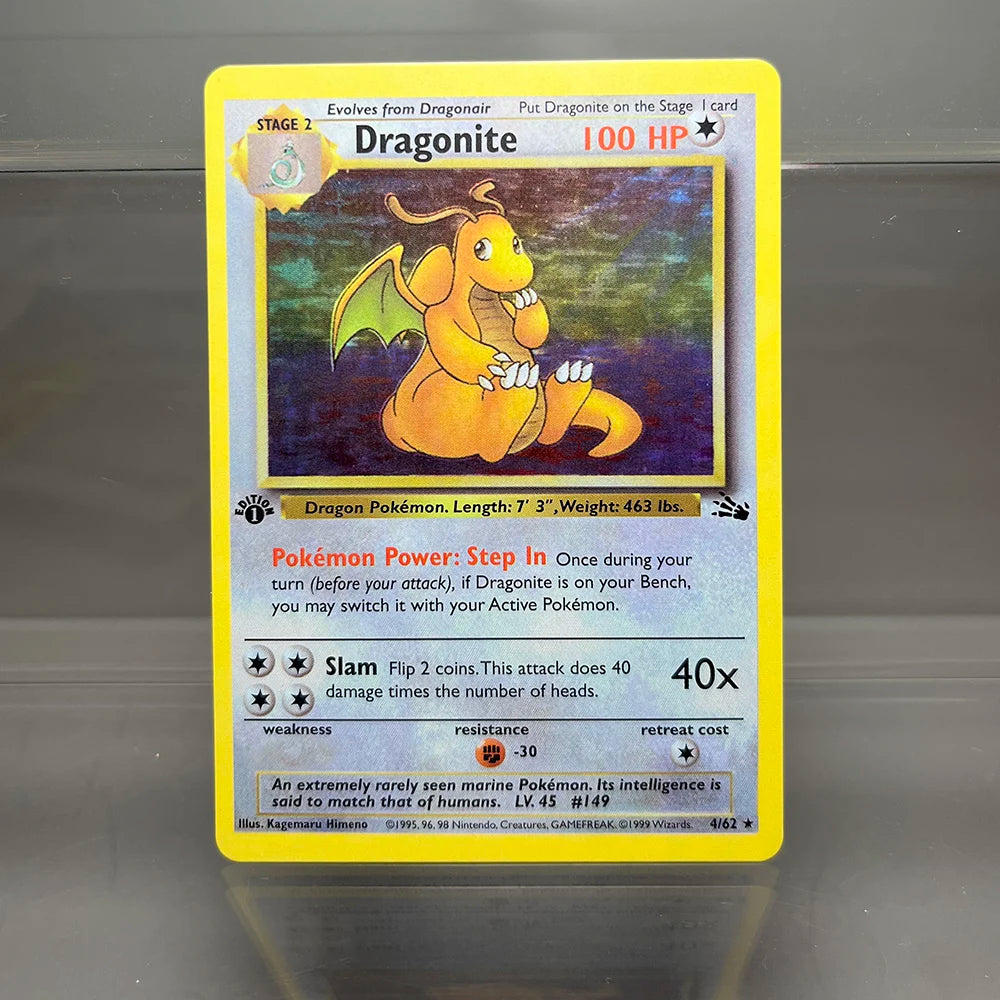 PKM Cards 1st Edition Charizard Blastoise Dragonite 1996 Base Set Single Foil Cards Game Collection Cards PTCG Proxy Cards