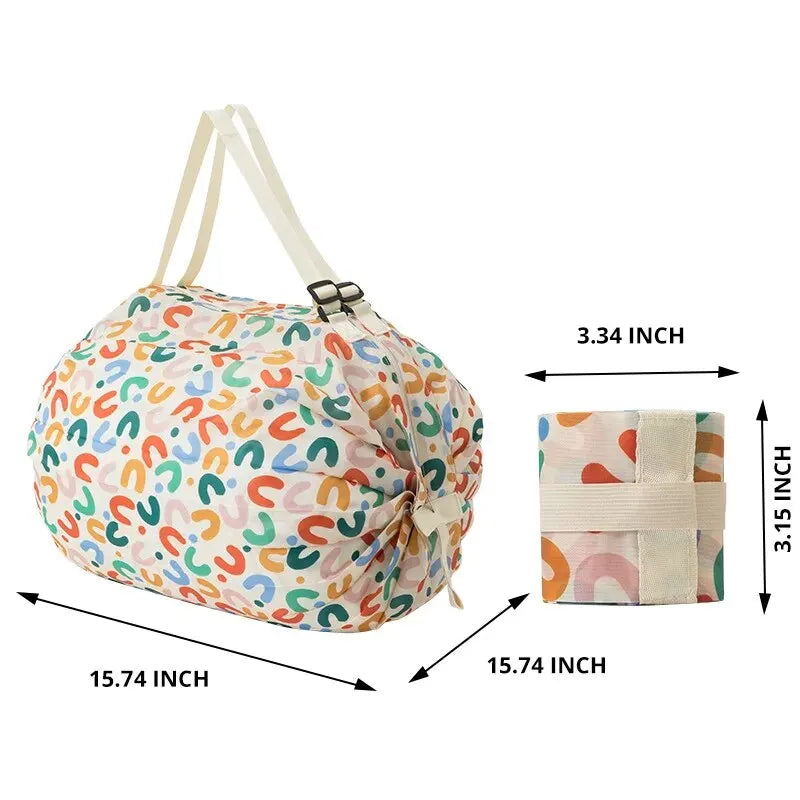 Foldable Waterproof Reusable Shopping Bag with Large Capacity
