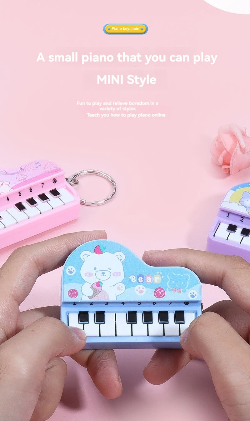 Mini Desktop Piano Keychain Musical Toy for Kids and Music Lovers