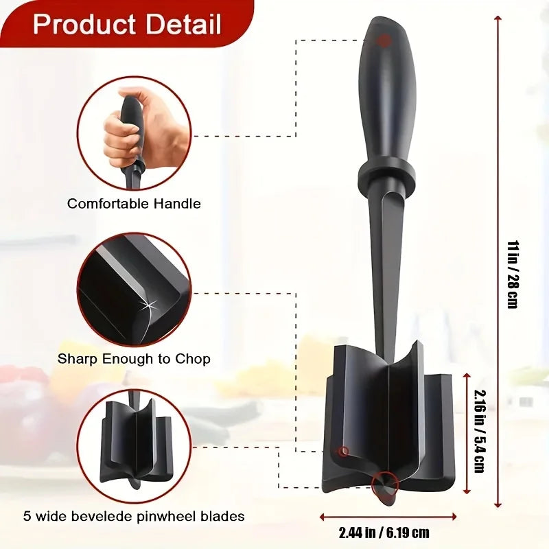 Handheld Meat Chopper Mixer for Ground Meat and Quick Meal Prep