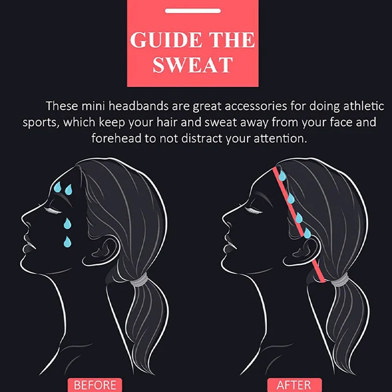 4PCS Thin Elastic Non-Slip Sports Headbands for Men & Women