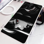 Black and White Anime Girl Table Mat Large Mouse Pad Office Keyboard Edge Locking Desk Mat Gaming Accessories Non-slip Mousepad