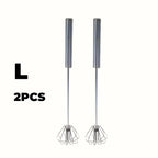 Stainless Steel Semi Automatic Egg Beater – Manual Push Whisk Mixer