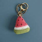 Cute Fruit Crochet Keychain Strawberry Cherry Bag Charm