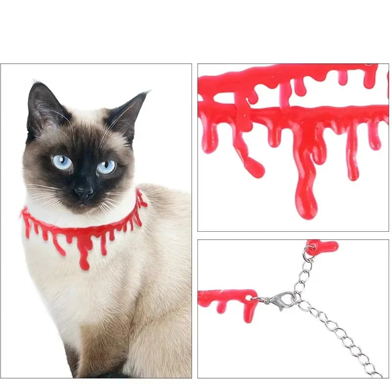 2/1pcs Halloween Horror Blood Necklace Fake Vampire Dark Blood Necklace Halloween Decoration Cosplay Costume Party Accessories