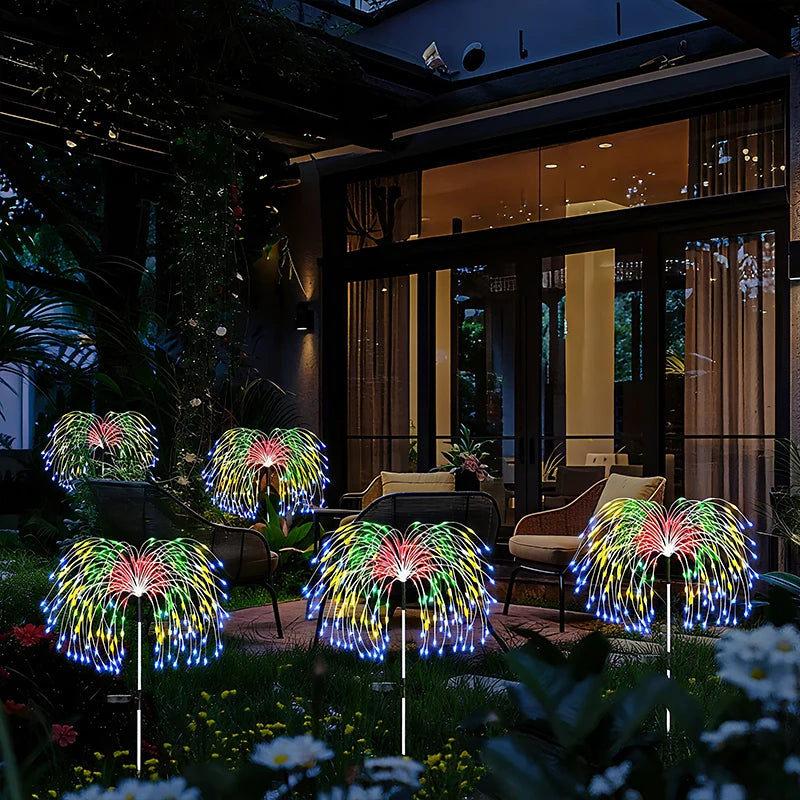 200LED Solar Power Pathway Lights Firework Decor Street Lawn Solar Lights for Outdoor Garden Yard