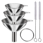 3–5 Pcs Stainless Steel Kitchen Funnel Set – Food Grade Bottle Filling & Spice Transfer Tool