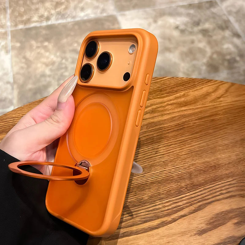 For Magsafe Metal Car Holder Ring Phone Case For iPhone 18 17 Pro Max Air 16 15 Pro 14 13 12 11 Magnetic Bumper Back Cases Cover