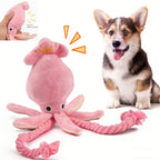 Cotton Rope Octopus Dog Toy Interactive Sound Chew Toy for Pets