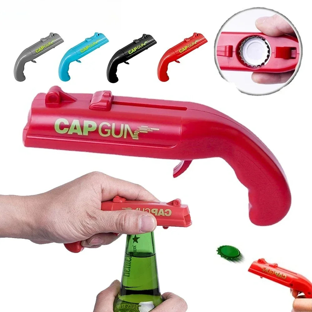 Bottle Opener Gun – Portable Beer Cap Launcher Party Tool