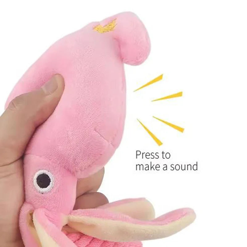 Cotton Rope Octopus Dog Toy Interactive Sound Chew Toy for Pets
