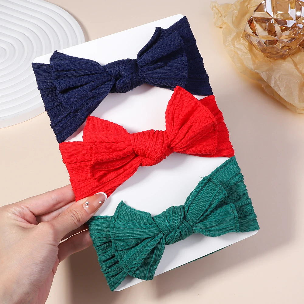 3PCS Cable Knit Elastic Baby Girl Headbands Set