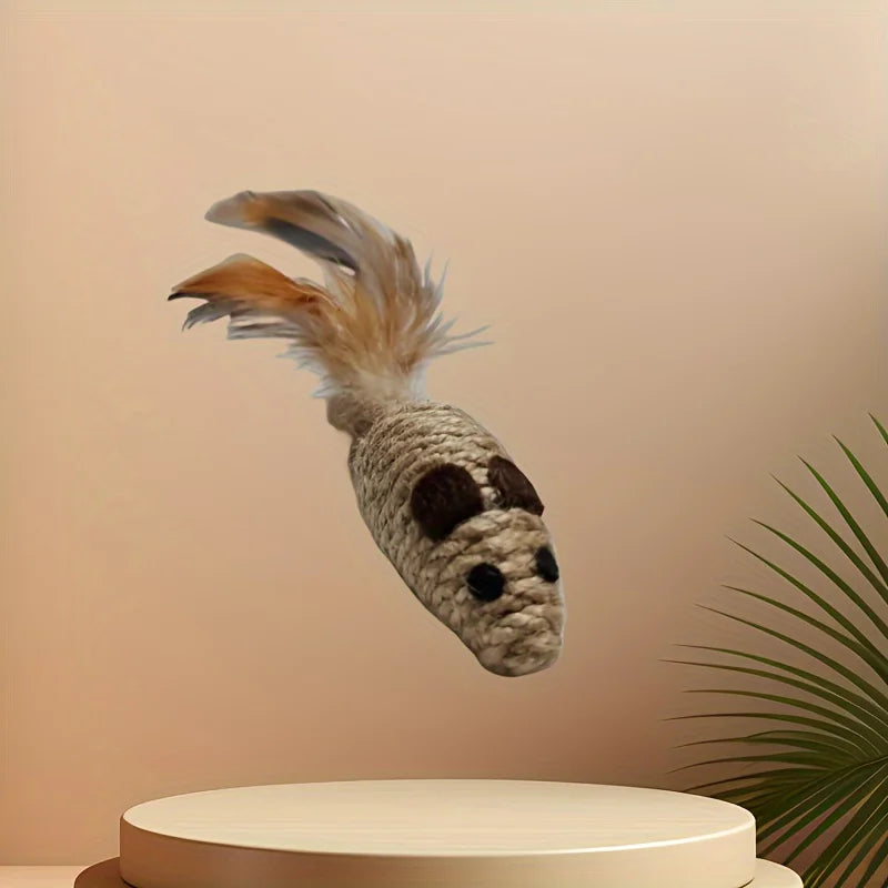Sisal Cat Mouse Toy Interactive Bite Resistant Kitten Play Toy
