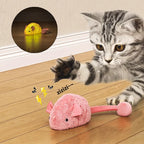 Interactive Luminous Plush Mouse Cat Toy for Indoor Hunting Play