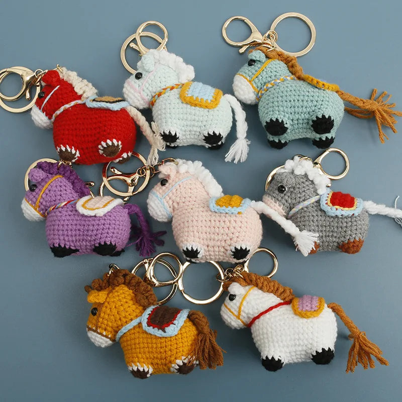 Funny Zebra Crochet Keychain Sheep Animal Bag Charm