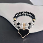 Luxury Love Gold Hotan Jade Lady Bracelet, Leaf Love Double Layer Girl Bracelet Jewelry Gifts