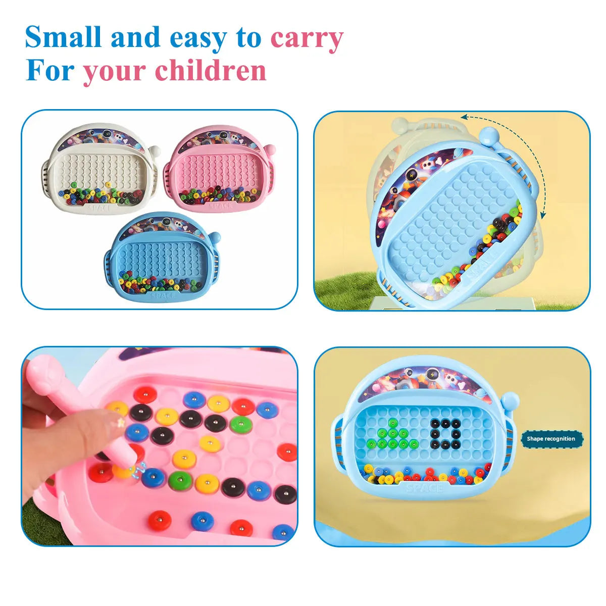 Magnetic Beads Doodle Board with Pen for Creative Learning and Drawing